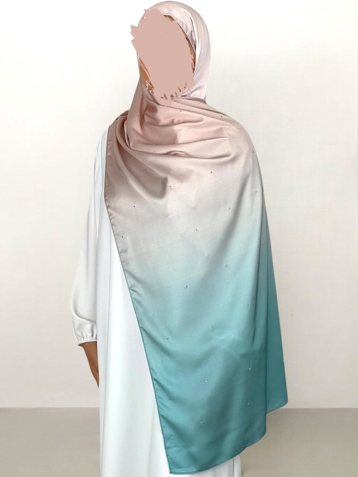 Hijab con strass 20% seta 80% viscosa